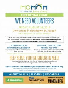 Mission of Mercy Dental Healthcare Event August 15-16, 2019 at St. Joseph Civic Arena.