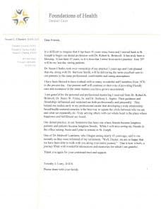 Dr. Tim Curry's letter to patients