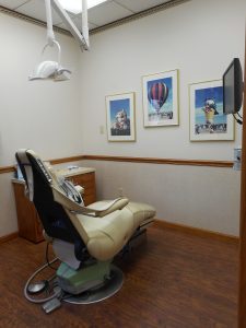 Chair in dental office- Foundations of Health Dental Care, St. Joseph, MO